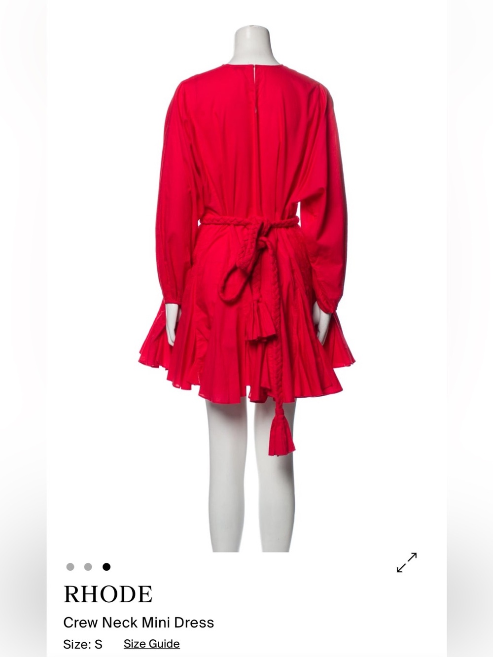 RHODE - Balloon Sleeve Crew Neck Dress